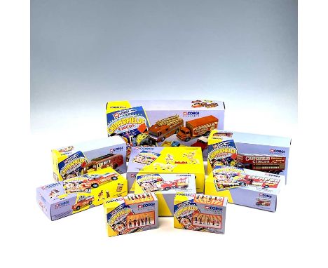 Corgi Chipperfield Circus 1990's era Boxed Die Cast Circus Vehicles and Circus Figures.Containing 9 boxes containing differin