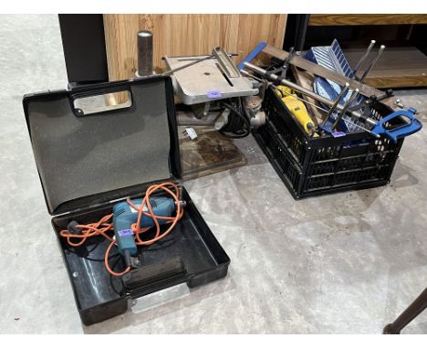 A quantity of various power hand tools