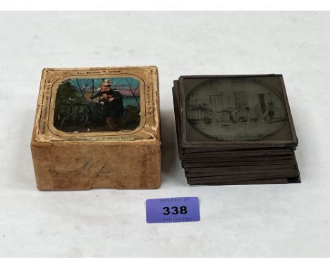 Two sets of magic lantern slides