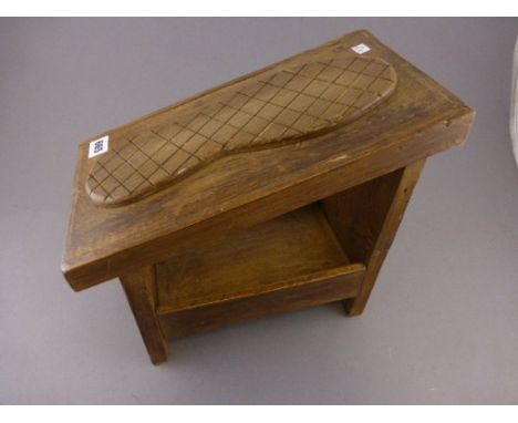 Vintage pine shoe polishing stool