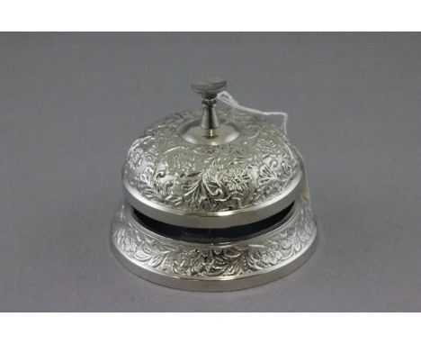 Vintage Style Ornate White Metal Desk Bell
