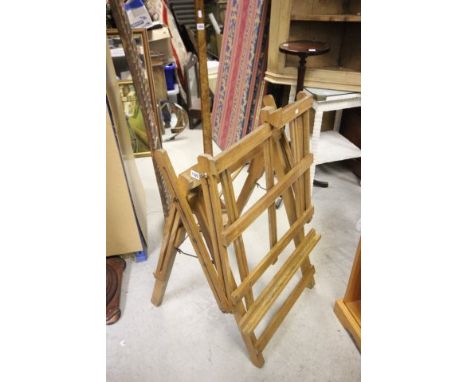 Large vintage polished pine artists easel