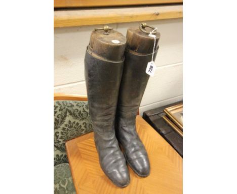 Pair of vintage Ladies riding boots with trees