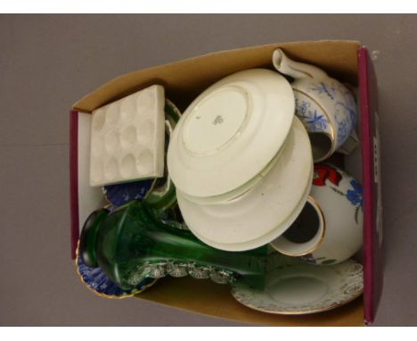 Quantity of ceramics and glass to include Mary Gregory vase, a Royal Worcester paint tray, Paragon etc