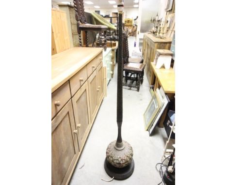 Retro hammered coppered standard lamp