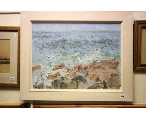 Contemporary oil on board of Impressionist seascape by Victoria Rees