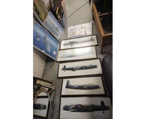 Two original paintings by Tony White of ES Canberra B2 &amp; EE Canberra B2, together with S David R Watson Military Aircraft