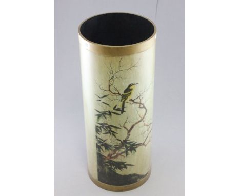 Japanese Style Lacquered Stick / Umbrella Stand decorated with Bird in Foliage