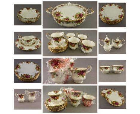 Royal Albert 'Old Country Roses' dinner, tea &amp; coffee service including teapot, coffee pot, tureen, gravy boat &amp; sauc