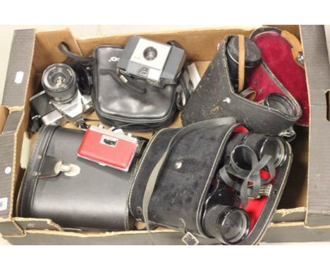 Quantity of binoculars to include Zenith, Pentax plus a quantity of cameras