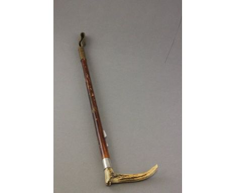 Vintage Silver mounted riding crop with Antler handle