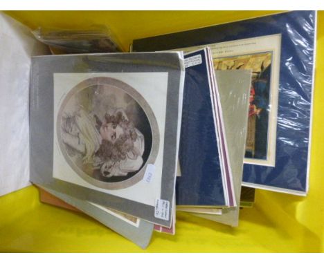 Quantity of unframed mounted prints, postcards and vintage letters from Canada
