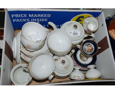A quantity of Oriental teaware together with six cups and saucers, etc.