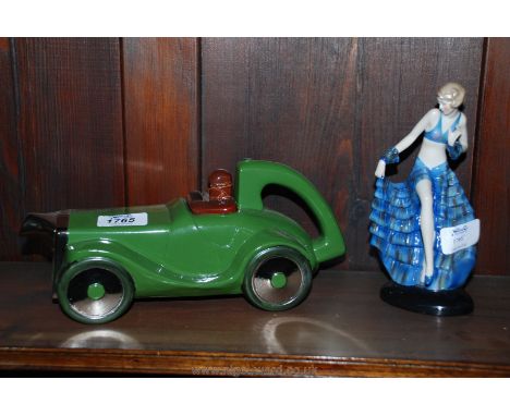 A figure of a Lady in blue and an MG Teapot