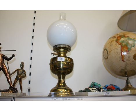 A Brass Oil Lamp with glass bowls