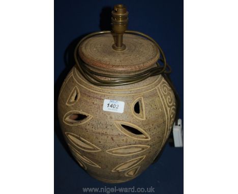 A Studio Pottery table Lamp base