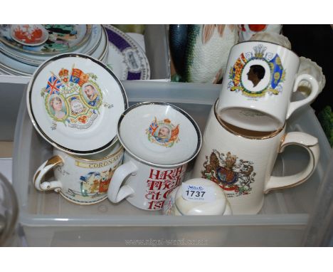 A quantity of Commemorative china including Carlton ware and Foley, etc