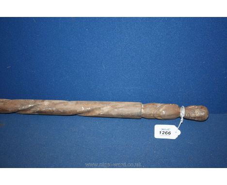 A Walking Stick with carved tribal figure for handle