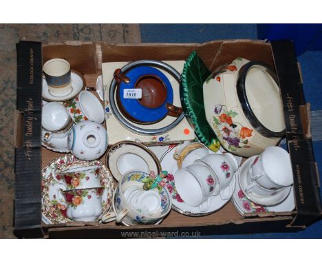 A quantity of china including Royal Albert 'Old Country Roses', Portmeirion, Spode Vase, two large Masons cups and saucers, C