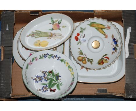 A quantity of Royal Worcester 'Evesham' Cook ware and a Royal Worcester Herbs bowl