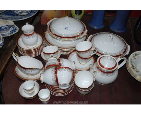 A large quantity of Royal Grafton ''Majestic'' china to include dinner plates, cups and saucers, dishes, teapot, jug, gravy b