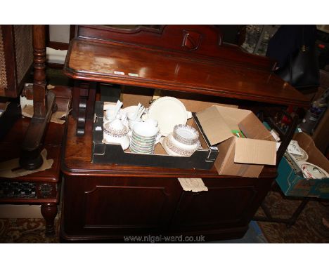 A Victorian Mahogany Scottish Server/Buffet having upstand back, moulded edge upper tier over lower two single panel door cup