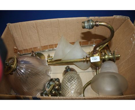 A quantity of Light fittings and glass shades