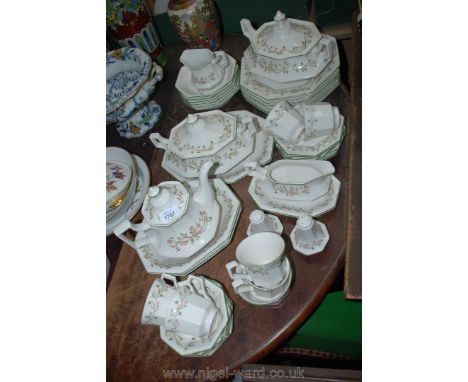 An 'Eternal Beau' china Tea/Dinner Service including six cups, saucers and side plates, teapot, milk jug, sugar bowl, two lid