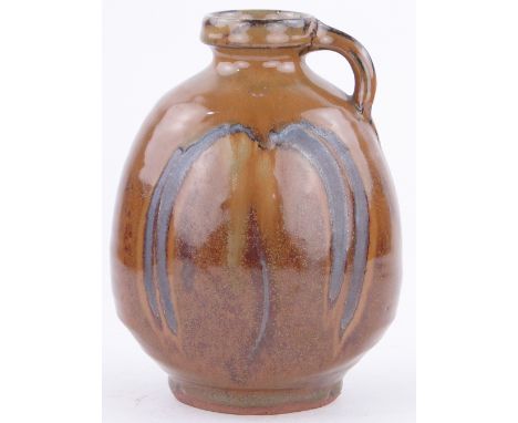A Mike Dodd Studio Pottery Stoneware lugged bottle vase,
height 9".