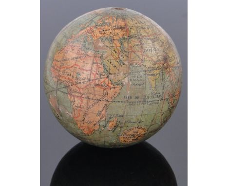 A 19th century pocket terrestrial globe,
by Faustino Paluzi of Barcelona, diameter 3".