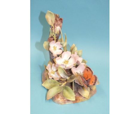 Seven Dunheved bone china ornaments, including 'Gatekeeper &amp; Dog Rose', 'Brimstone &amp; Primroses', 'Crocus', (all with 