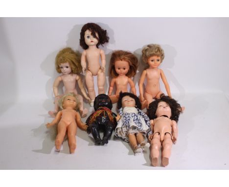 Roddy - Ideal - Palitoy - A collection of vintage plastic dolls ranging between 14 and 18" tall. They appear in Fair conditio