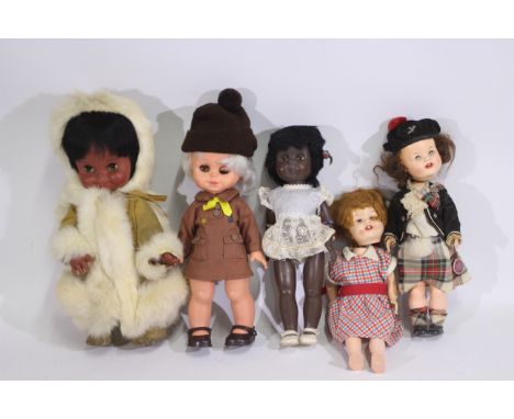 Roddy - Rosebud - Reliable - Burbank -  A group of vintage dolls including a Burbank Brownie, a Canadian Reliable Toy and sim