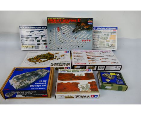 Tamiya - Hasegawa - Verlinden - Dragon - 8 x model kit accessory kits in 1:35 and 1:48 scales including Allied Vehicles Acces
