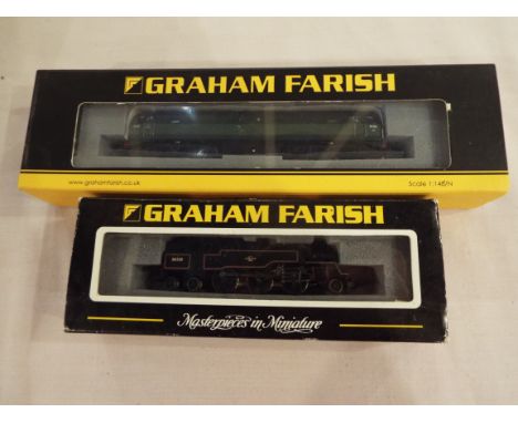 Graham Farish by Bachmann - two N Gauge model locomotives comprising Class 47 diesel loco op no D1745 # 371-825A (Blue Riband