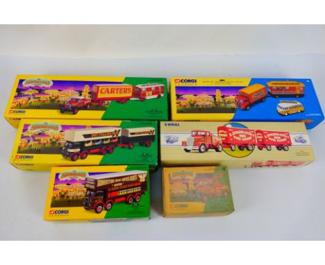 Corgi Classics - Six boxed diecast model vehicles predominately from the Corgi Showmans' series. Lot includes #09901 ERF Dodg