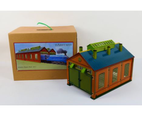 Darstaed - A boxed O gauge tinplate Darstaed ES2 Modular Engine Shed. The engine shed appears to be in Mint condition, housed