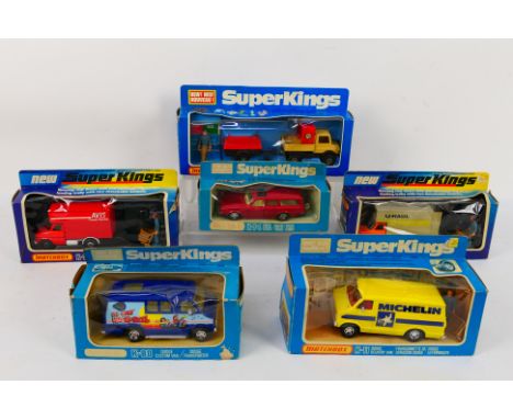 Matchbox - Six boxed Matchbox Superkings diecast model vehicles. Lot includes Matchbox Super Kings K-29 Ford Van 'U-Haul'; K-