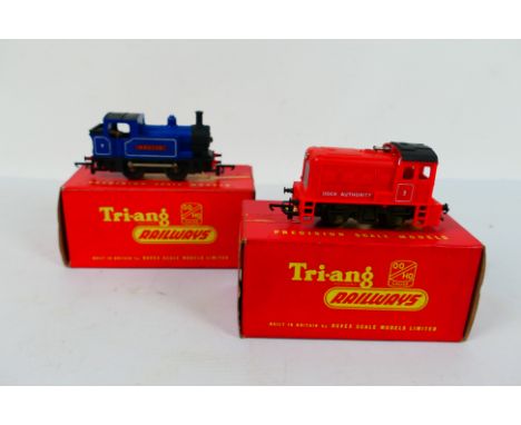 Tri-ang - 2 x boxed OO gauge locomotives, an 0-4-0 industrial tank engine named Nellie number 7 # R.355 and a dock authority 