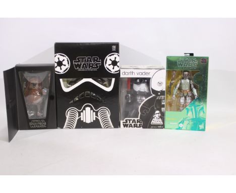 Star Wars - Medicom - Mighty Muggs - Black Series - Hasbro. A selection of Four boxed and seemingly unopened Star Wars figure