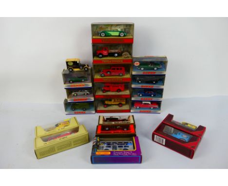 Matchbox Models of Yesteryear - Matchbox Dinky - A group of boxed diecast model vehicles, which includes Matchbox MOY Y63 Bed