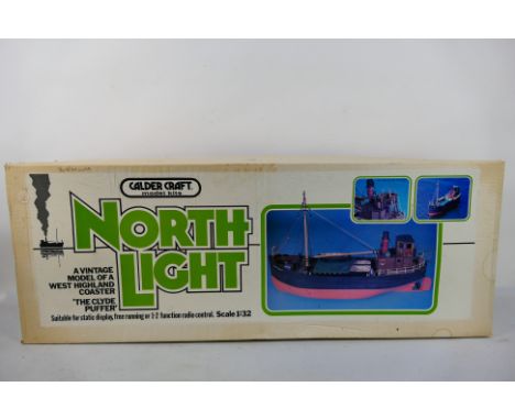 Calder Craft - A boxed 1:32 scale model kit of a vintage West Highland Coaster Clyde Puffer ' North Light' # 7001. The hull h