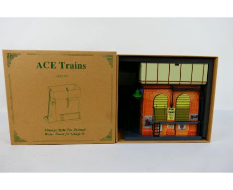 Ace Trains - A boxed Ace Trains AC/2 Vintage Style Tin Printed O Gauge Water Tower. The water tower appears to be in Mint con