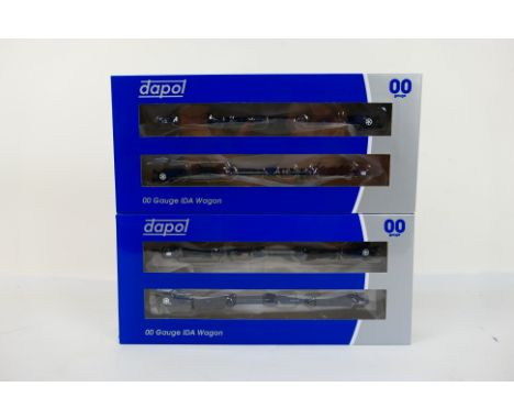 Dapol - 2 x boxed 00 gauge IDA Super Low 45 wagons. # 4F-054-003 and # 4F-054-004. They appear Mint in Very Good boxes with s