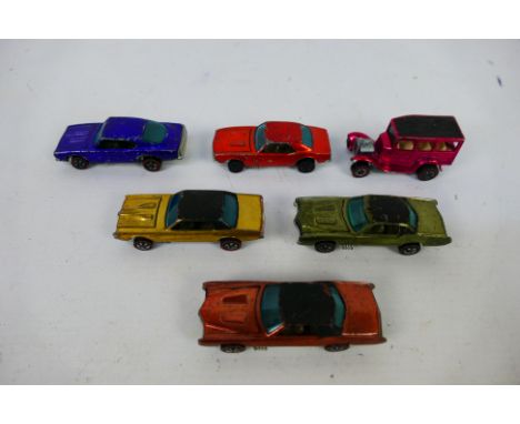 Hot Wheels - Redline - Mattel - A group of vintage Redline cars, all except the Woody are Hong Kong made, Custom Barracuda, C