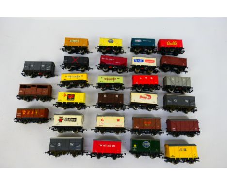 Bachmann - Wrenn - Lima - 27 x unboxed OO gauge wagons including a Bass Charrington hopper, a Watneys van, 2 x Colmans wagons