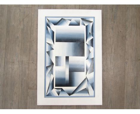 SPATE HUNTERMANN (ROBERT HUNT 1934-2014) A framed acrylic on board titled "Xaltro". Signed bottom right. Image size 60.5cm x 