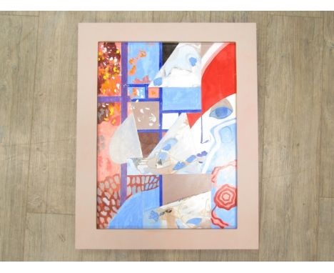 SPATE HUNTERMANN (ROBERT HUNT 1934-2014) A framed mixed media on board titled "Gris". Signed lower middle. Image size 59.5cm 