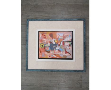 SPATE HUNTERMANN (ROBERT HUNT 1934-2014) A framed acrylic on board titled "A Figure". Signed bottom right. Image size 30cm x 