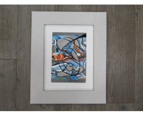 SPATE HUNTERMANN (ROBERT HUNT 1934-2014) A framed acrylic on board titled "Crisp Caper". Signed bottom right. Image size 24cm